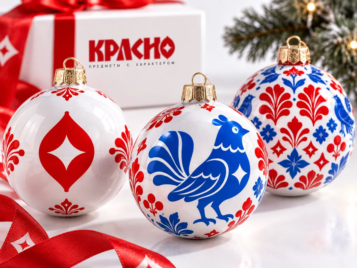 Ёлочные шары с фирменным дизайном