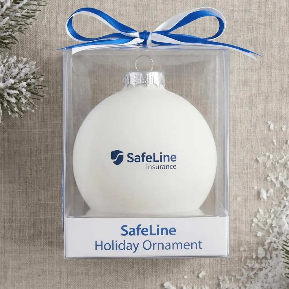 Ёлочный шар SafeLine Insurance в прозрачной упаковке — результат
