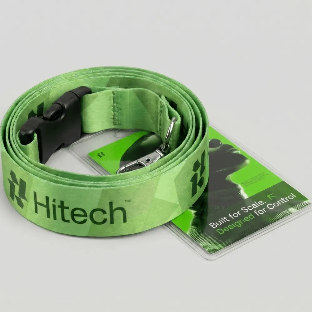 Ленты для бейджей с печатью логотипа Hitech на заказ — результат
