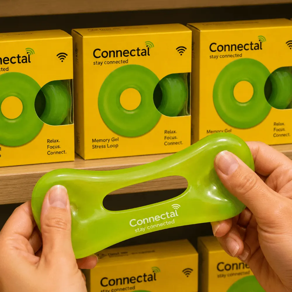 Гелевые антистрессы Connectal с логотипом — композиция