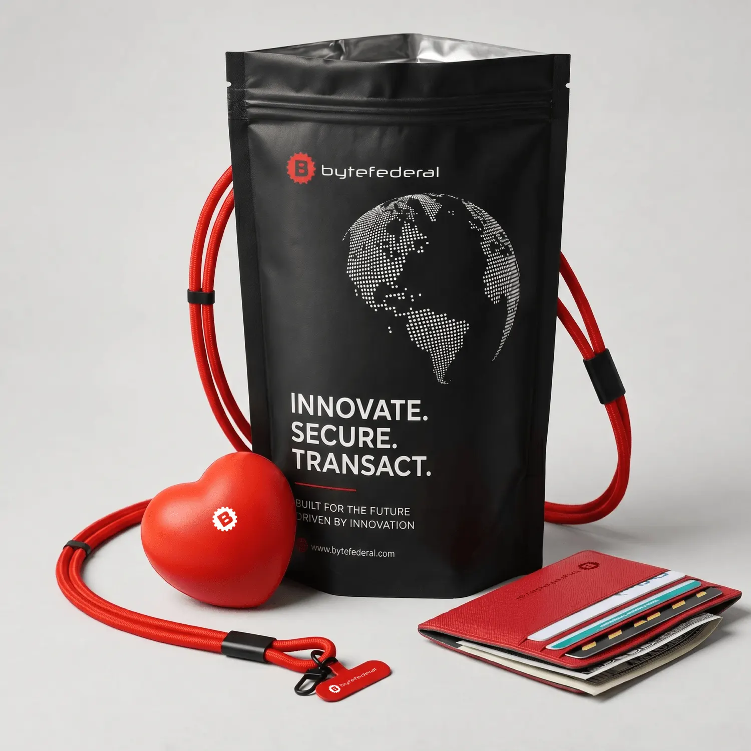 Swag pack для финтех-бренда ByteFederal — материал и цвет