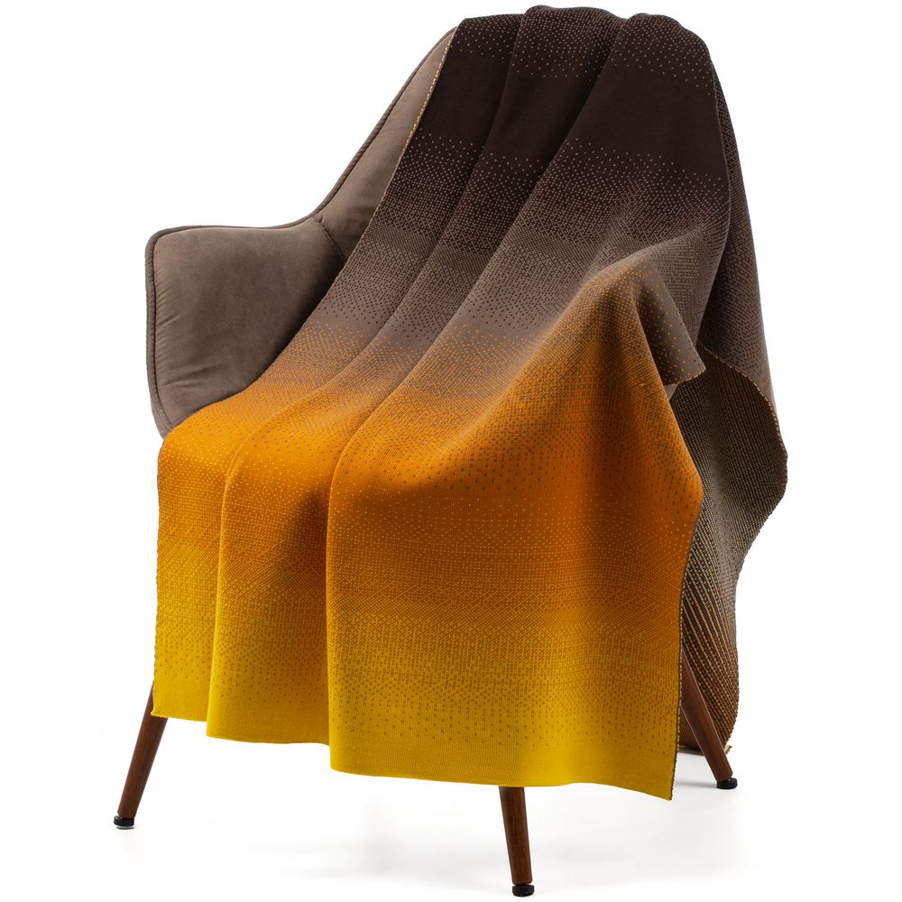 Плед Dreamshades, желтый с коричневым, желтый