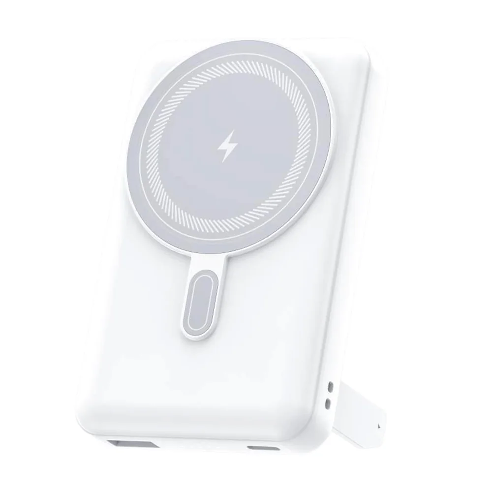 Магнитный внешний аккумулятор Axion с беспроводной зарядкой (15W), 10000 Mah, Белый