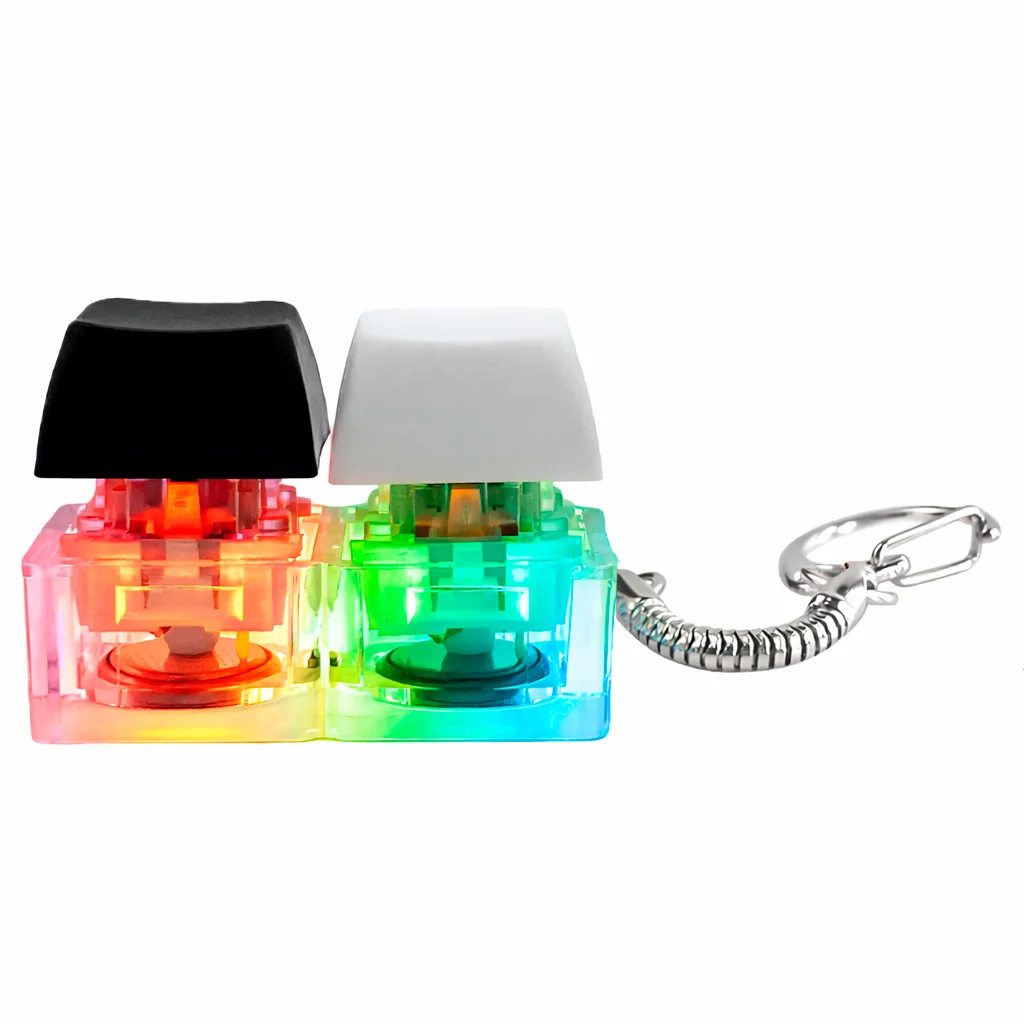Брелок KeyDuo с LED подсветкой (фонарик), чёрно-белый, Черно-Белый