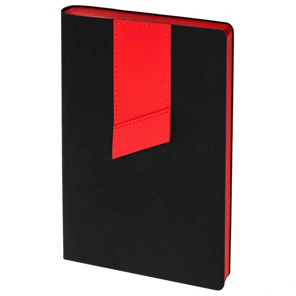 Ежедневник Bookmark, недатированный, черный с красным, черный