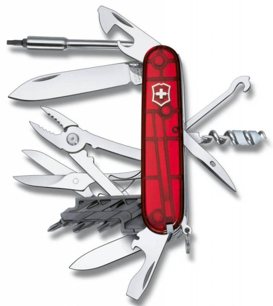 Офицерский нож CyberTool L, прозрачный красный, красный