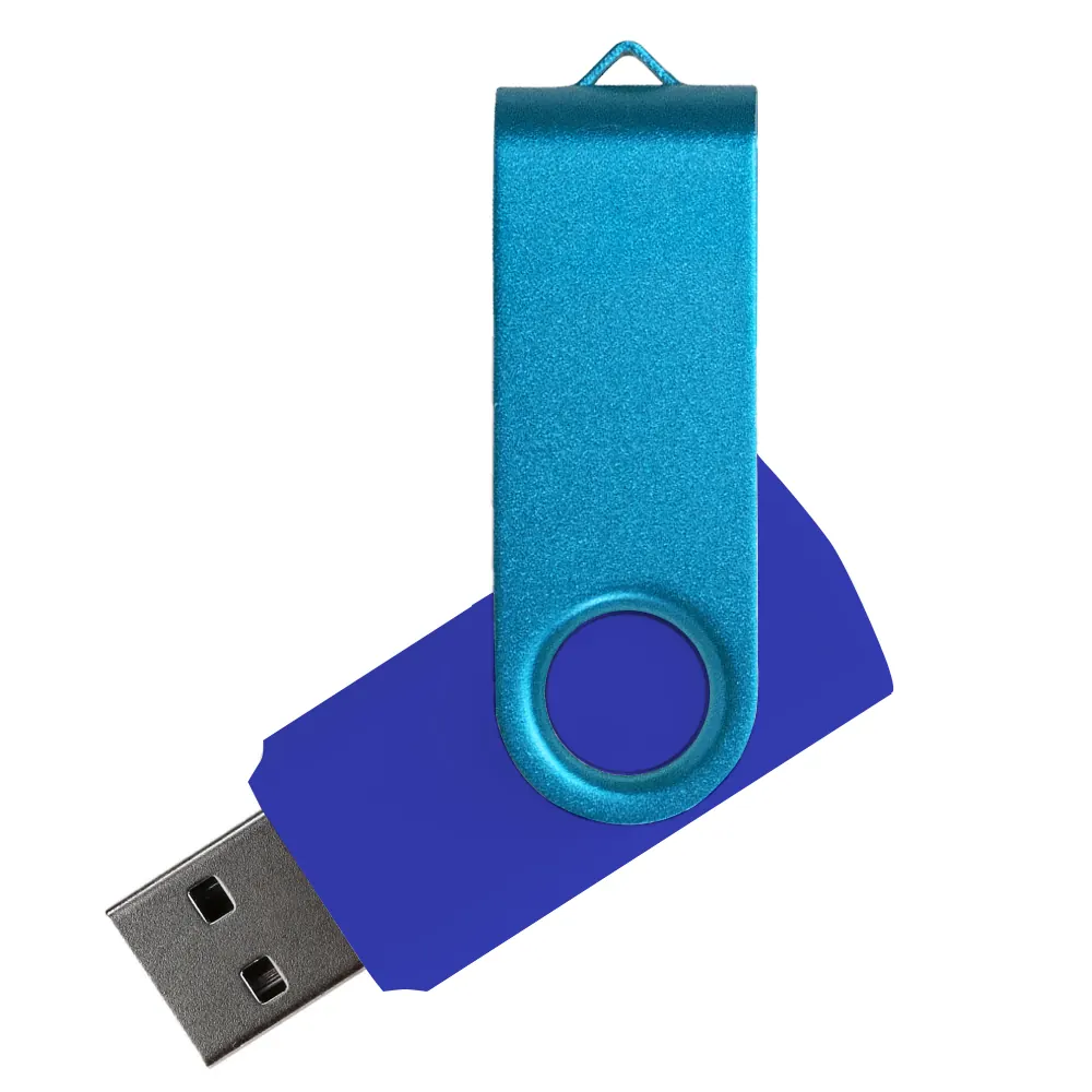 Флеш накопитель USB 2.0 Twister Сolor Mix 16GB, пластик Софт Тач/металл, синий/белый, синий 8 / голубой