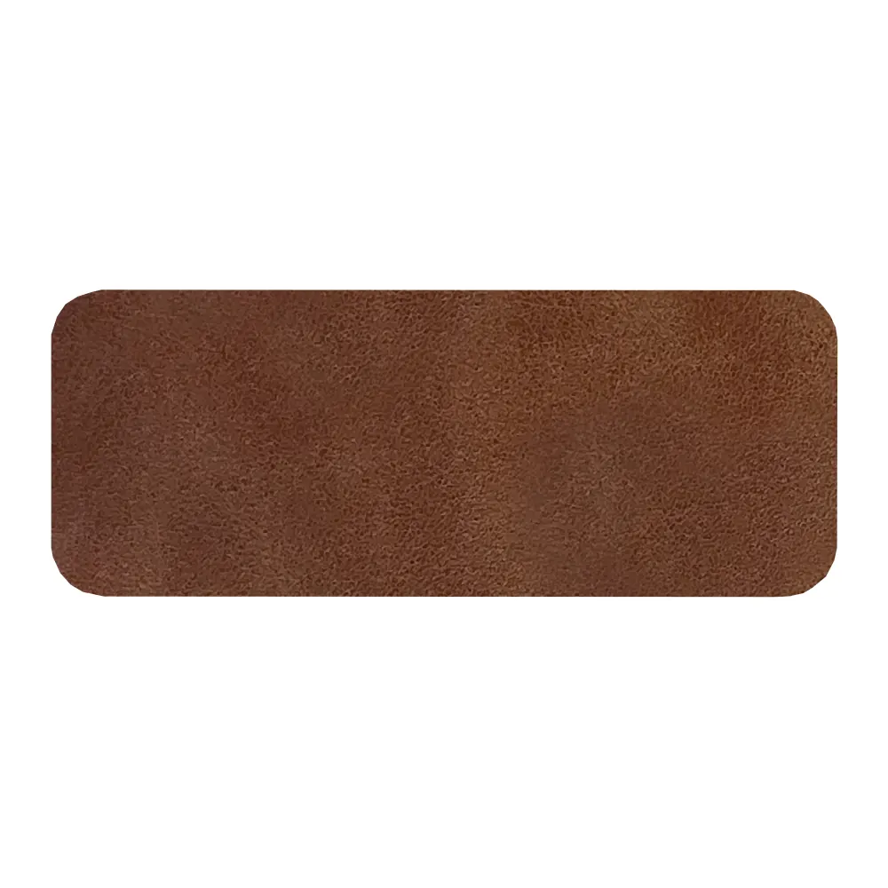 Шеврон Rectangle Smooth Leather размер 75*29 мм, черный, со скругленными углами