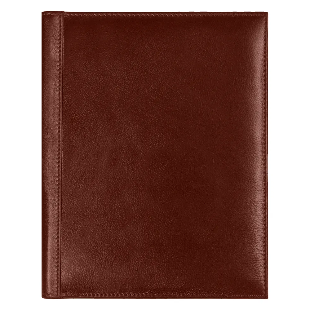 Суперобложка из натуральной кожи Universal leather размер А5+ , черная, с блокнотом, коричневый