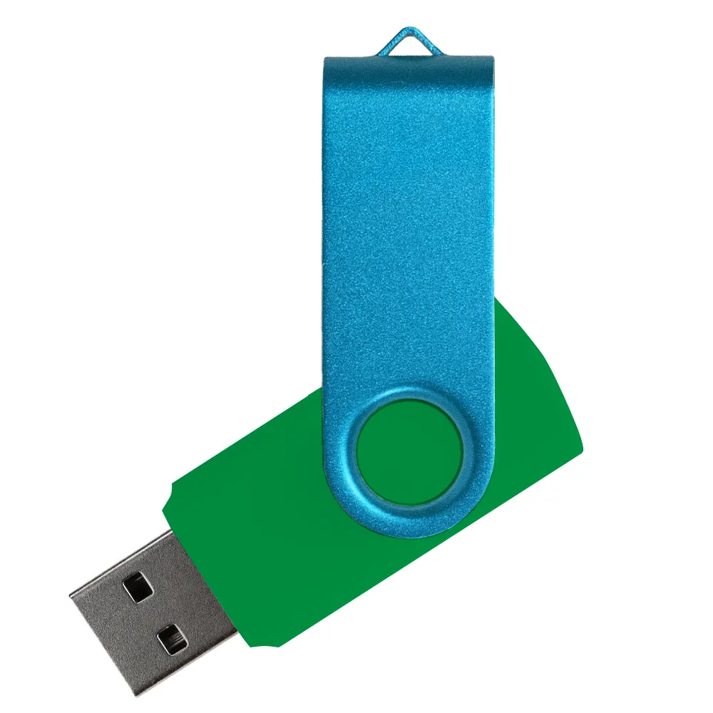 Флеш накопитель USB 2.0 Twister Сolor Mix 16GB, пластик Софт Тач/металл, зеленый/белый, зеленый 8 / голубой