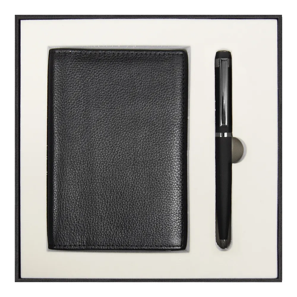 Набор подарочный Solution Superior Duo (Обложка для автодокументов Leather Sun, ручка Attashe), черный