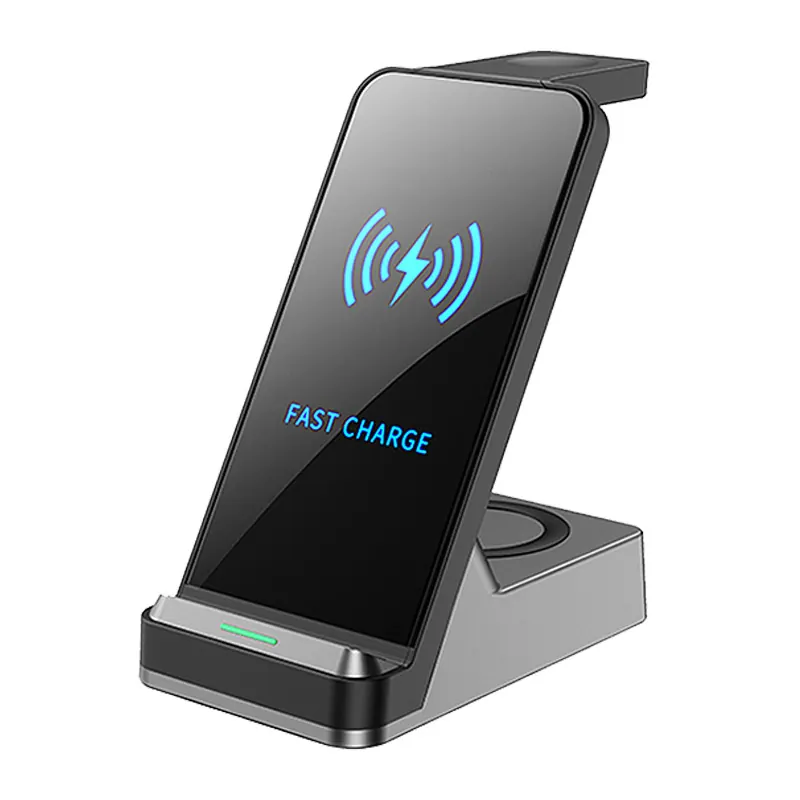 Беспроводное зарядное устройство 3 в 1 Easy Charge, Magsafe wireless 15 W, Iwatch&TWS 2,5W/5W, черный, черный