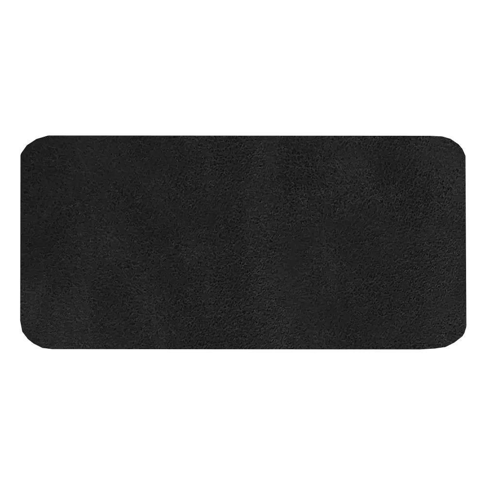 Шеврон Rectangle Smooth Leather размер 60*30 мм, черный, со скругленными углами