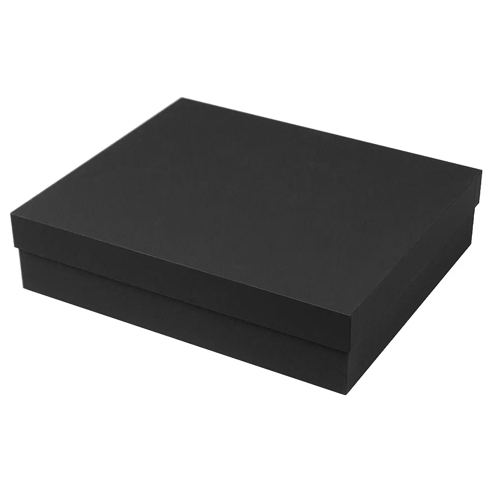 Коробка подарочная Solution Superior Alfa Soft Touch под ежедневник, ручку и термос, 33,3*28,2*8 см, цвет черный, черный ложемент (с вырубленным ложементом), черный