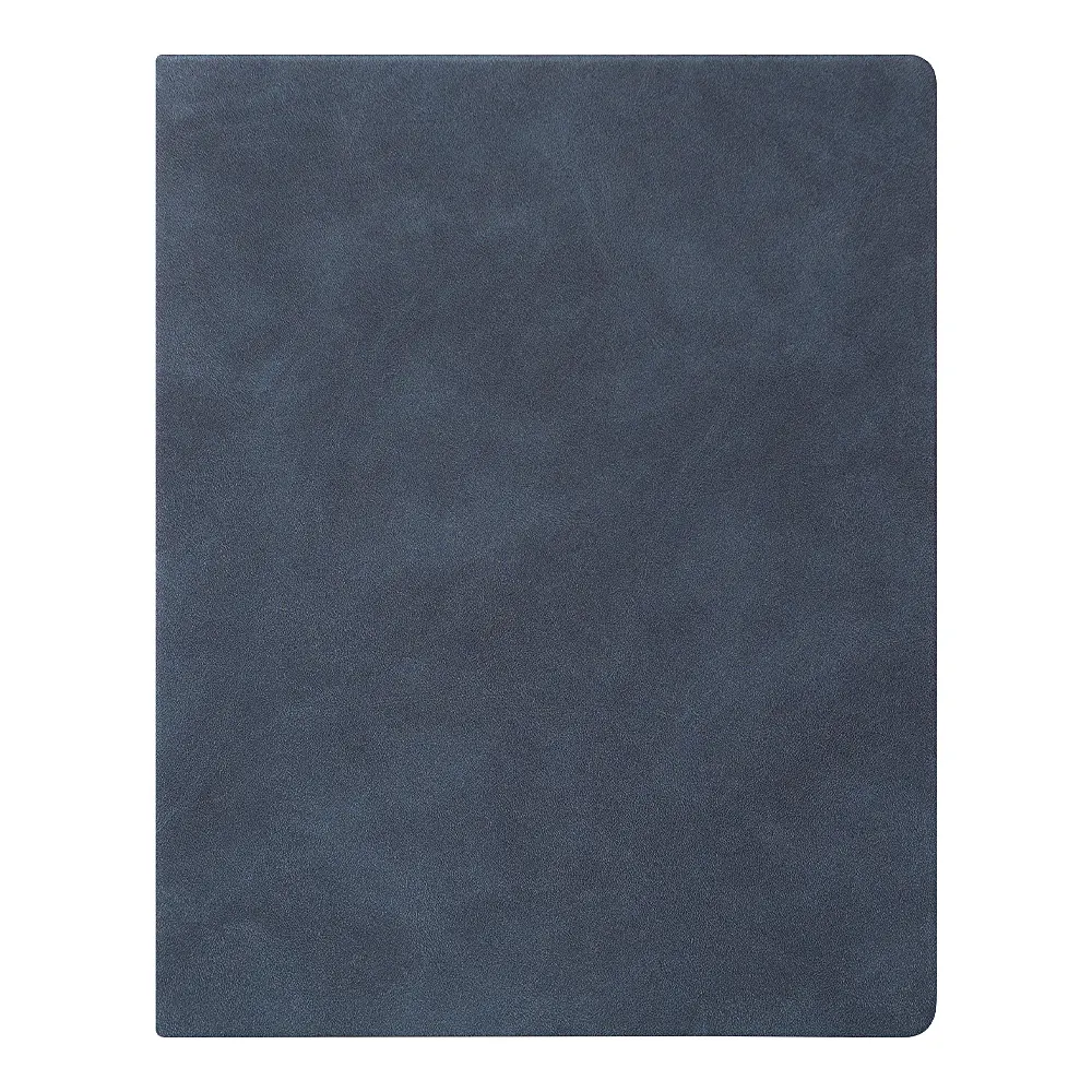 Еженедельник Urban Suede A4, серый, недатированный, в полугибкой обложке, синий