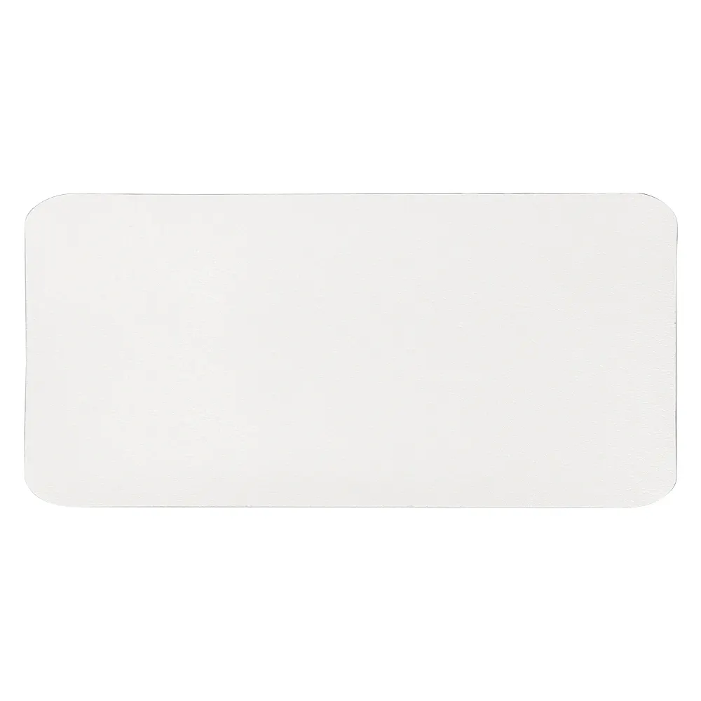 Шеврон Rectangle Cowhide размер 60*30 мм, белый, со скругленными углами