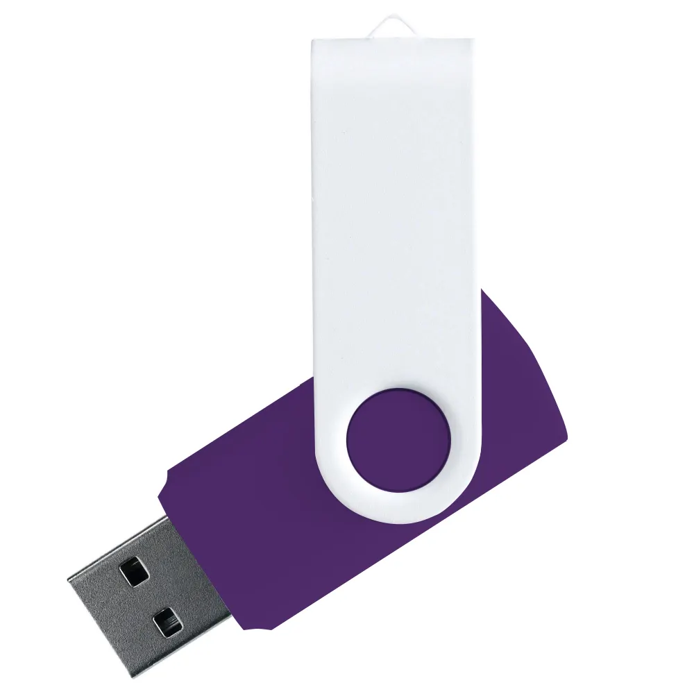 Флеш накопитель USB 2.0 Twister Сolor Mix 16GB, пластик Софт Тач/металл, фиолетовый/белый, фиолетовый 7 / белый