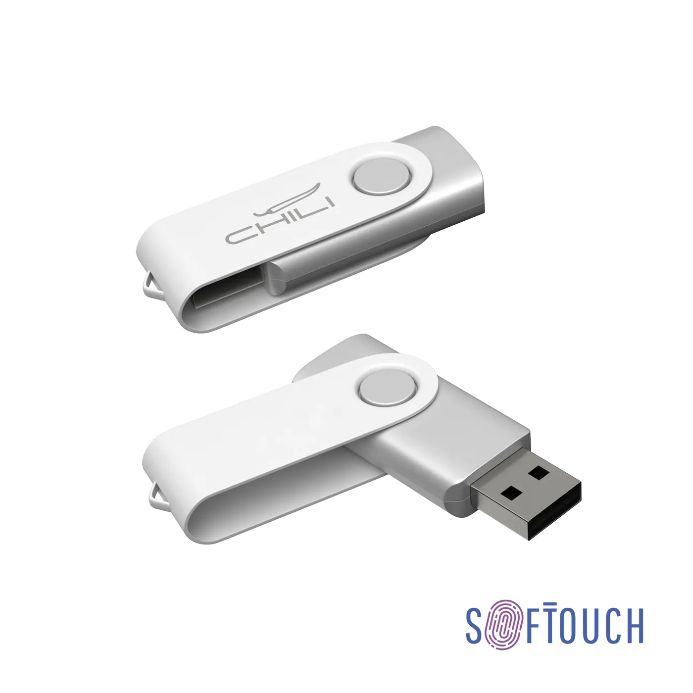 Флеш-карта "Vostok", объем памяти 16GB, покрытие soft touch#, белый