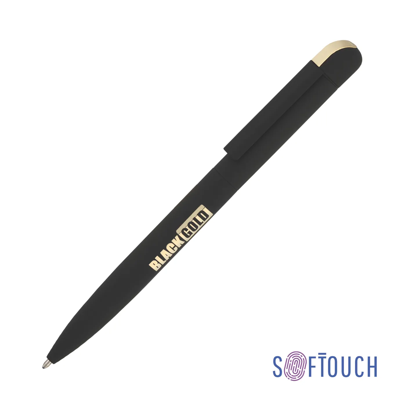 Ручка шариковая "Jupiter", покрытие soft touch — арт. 6826-3G, черный с золотом