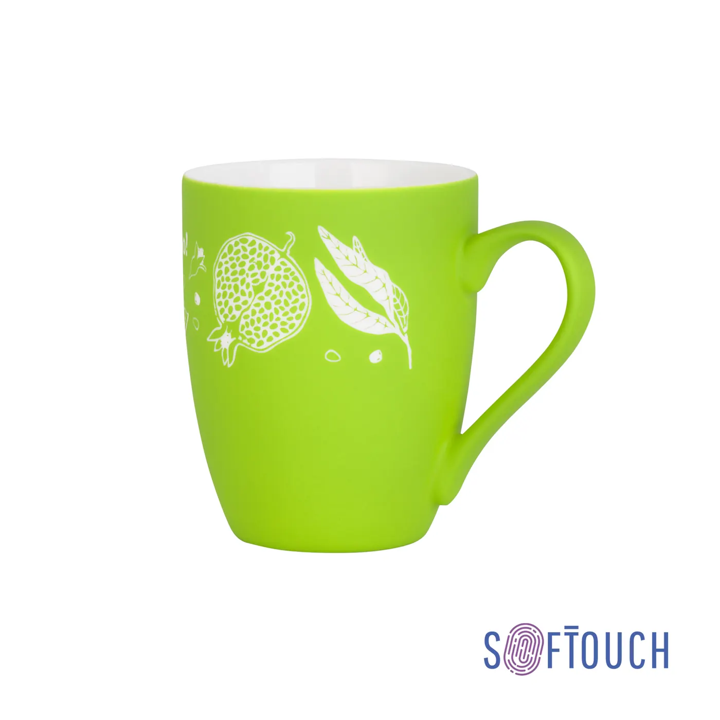 Кружка "Trend" с гравировкой по окружности, покрытие soft touch — арт. 2130-63_GR, зеленое яблоко