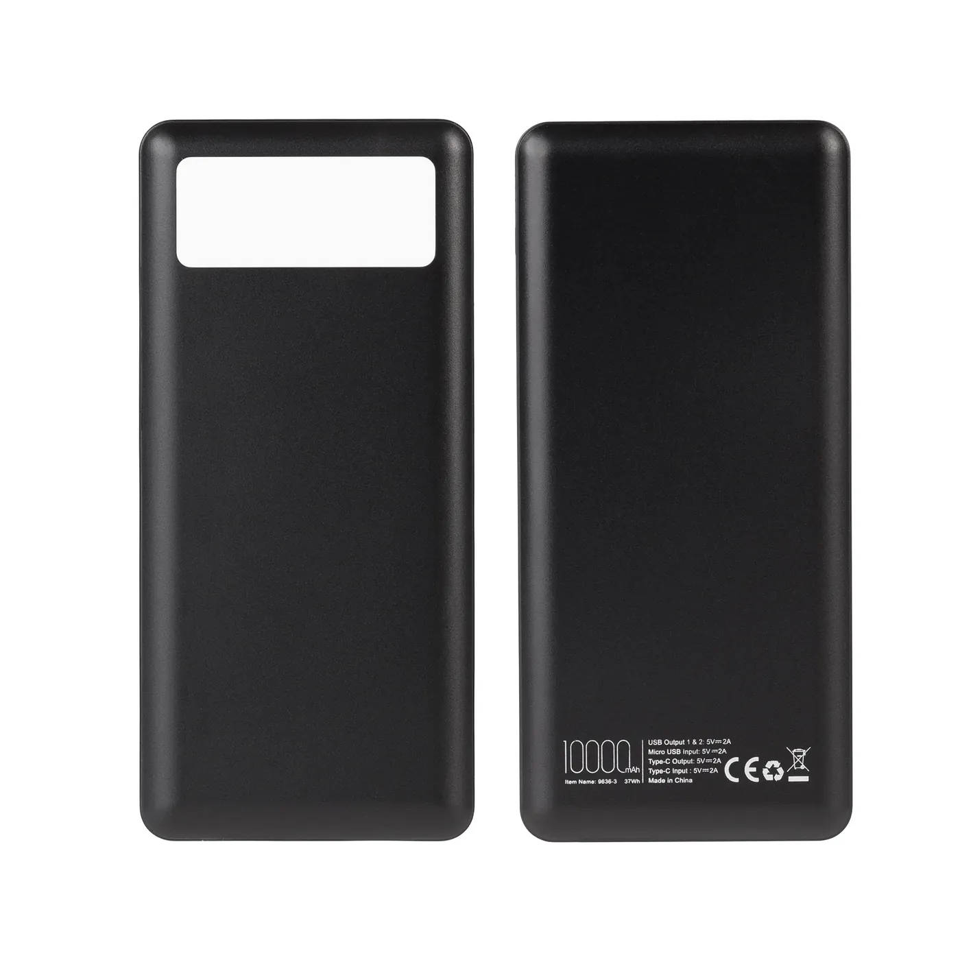 Зарядное устройство "Lumos" 10000 mAh с фонариком, черный, черный