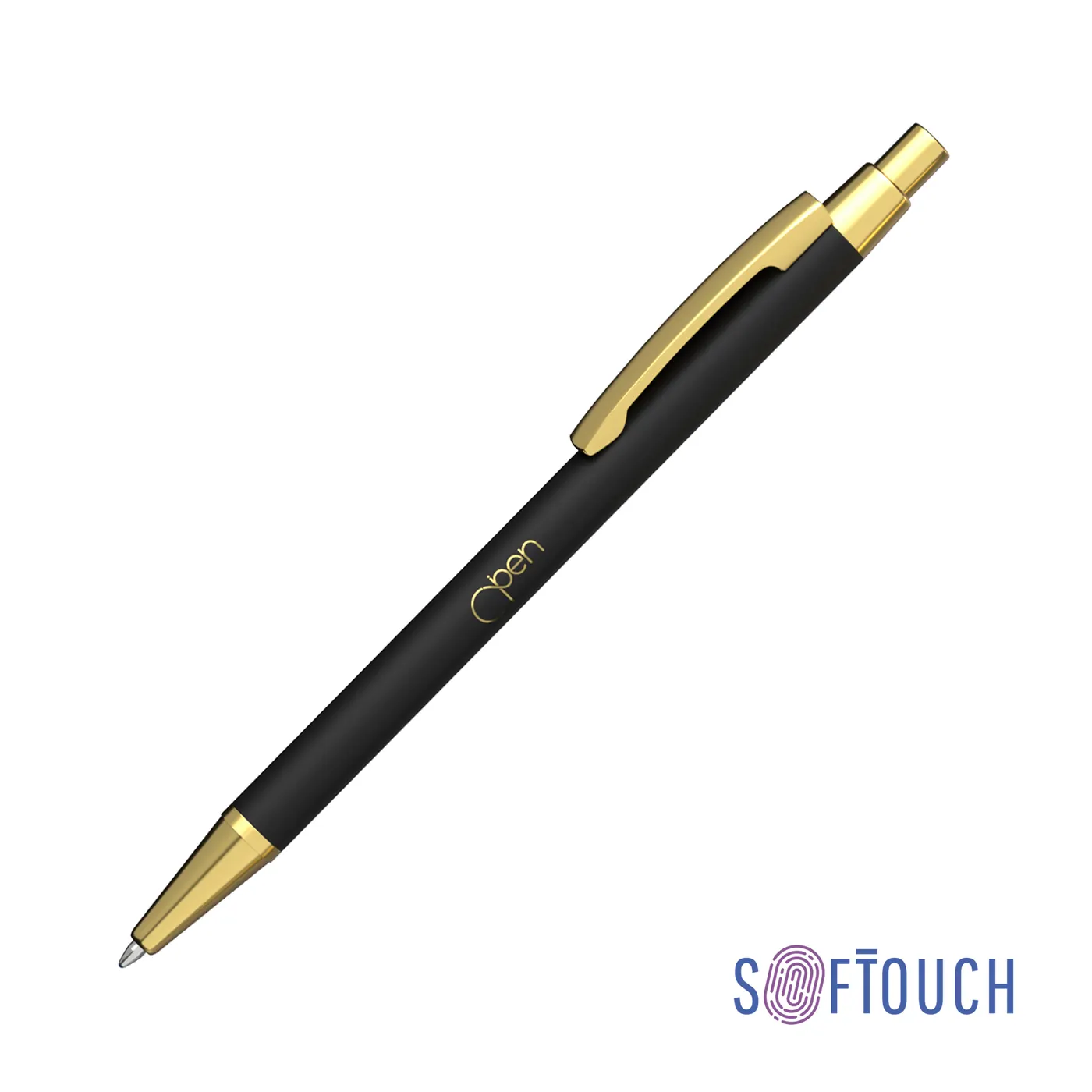 Ручка шариковая "Ray", покрытие soft touch — арт. 7415-3G, черный с золотом