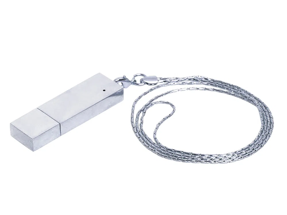USB 2.0- флешка на 32 Гб в виде металлического слитка, серебристый