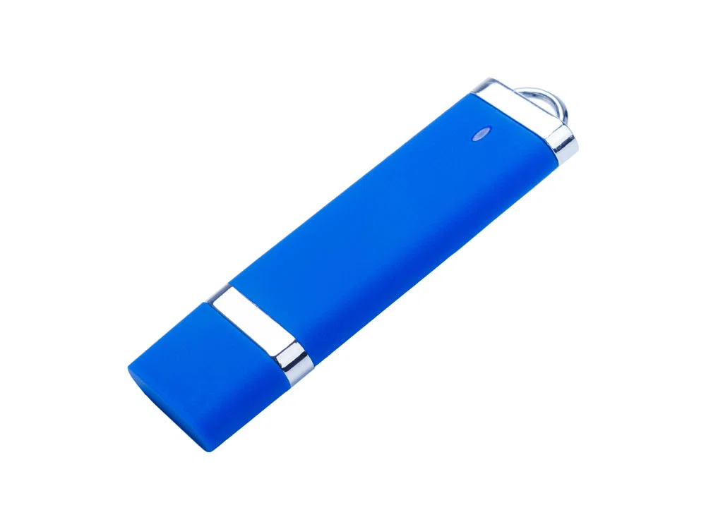 USB 2.0- флешка на 64 Гб Орландо, soft-touch, синий