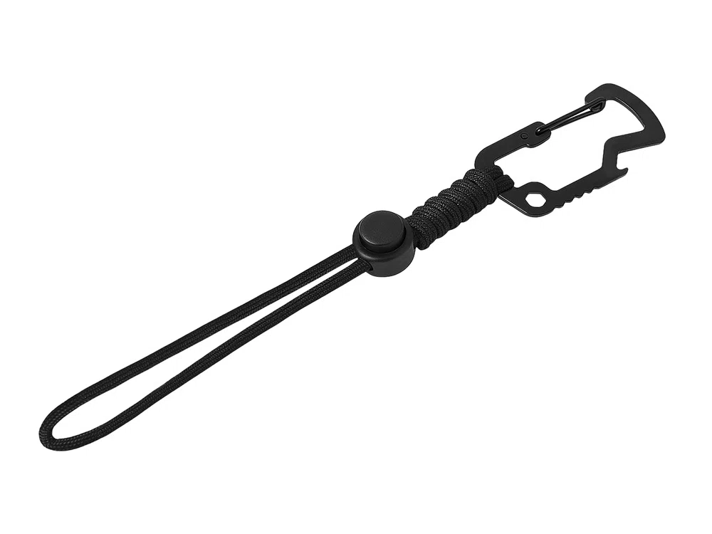 Брелок-шнурок Spanner с открывашкой и шестигранником, черный