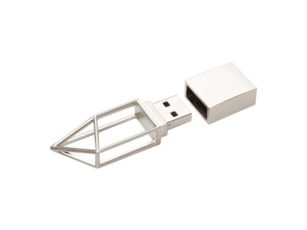 USB 2.0- флешка на 32 Гб Геометрия, серебристый