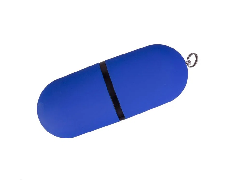 USB 3.0- флешка на 128 Гб Пилюля Soft-touch, синий