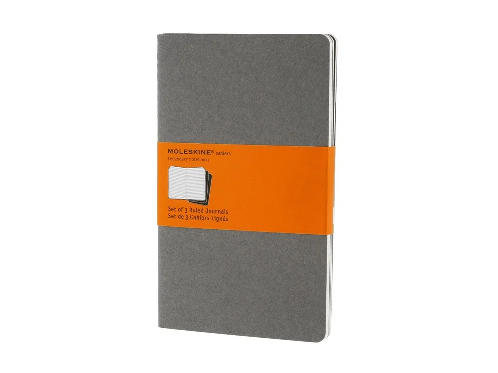 Набор записных книжек А5 Cahier (в линейку), 3 шт, серый