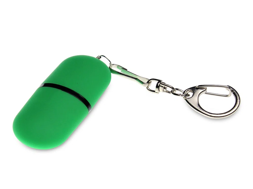 USB 2.0- флешка Goutte Soft-touch на 32 Гб каплевидной формы, зеленый
