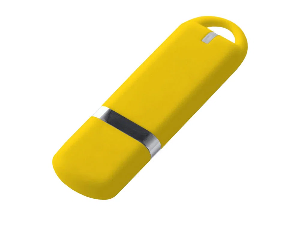 USB 2.0- флешка на 4 Гб, soft-touch, желтый