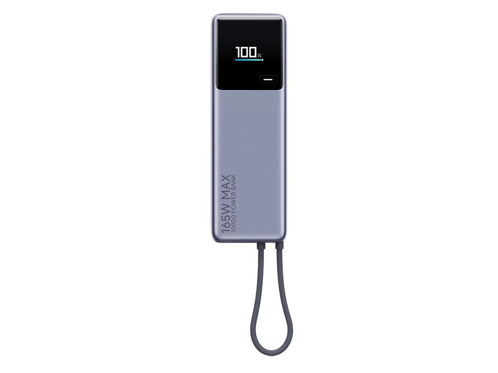 Внешний аккумулятор со встроенным кабелем Xiaomi 165W Power Bank, 10000 мАч, серый