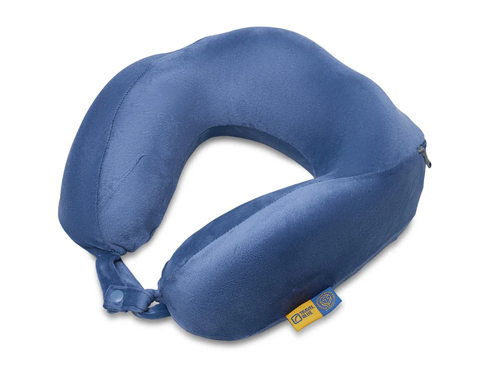 Подушка для путешествий с капюшоном Hooded Tranquility Pillow, синий