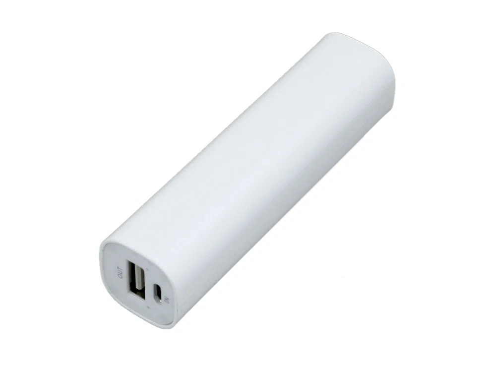 Внешний аккумулятор Digi прямоугольной формы, 2200 mAh, белый