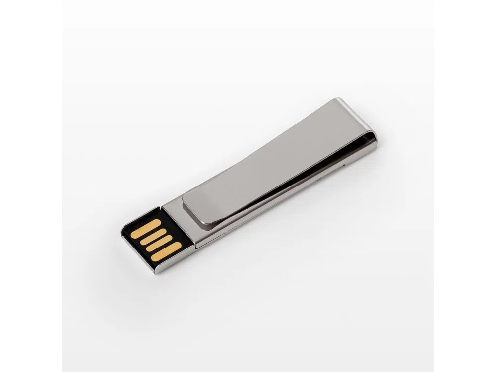 USB 2.0- флешка на 4 Гб Зажим, серебристый