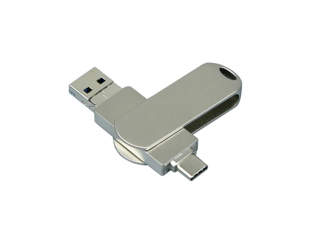 USB 3.0-флешка на 32 Гб для айфона 3 в 1, серебристый