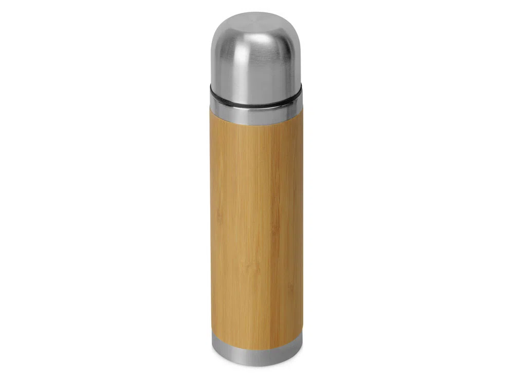 Вакуумный термос Ямал Bamboo, 430 мл, натуральный, серебристый
