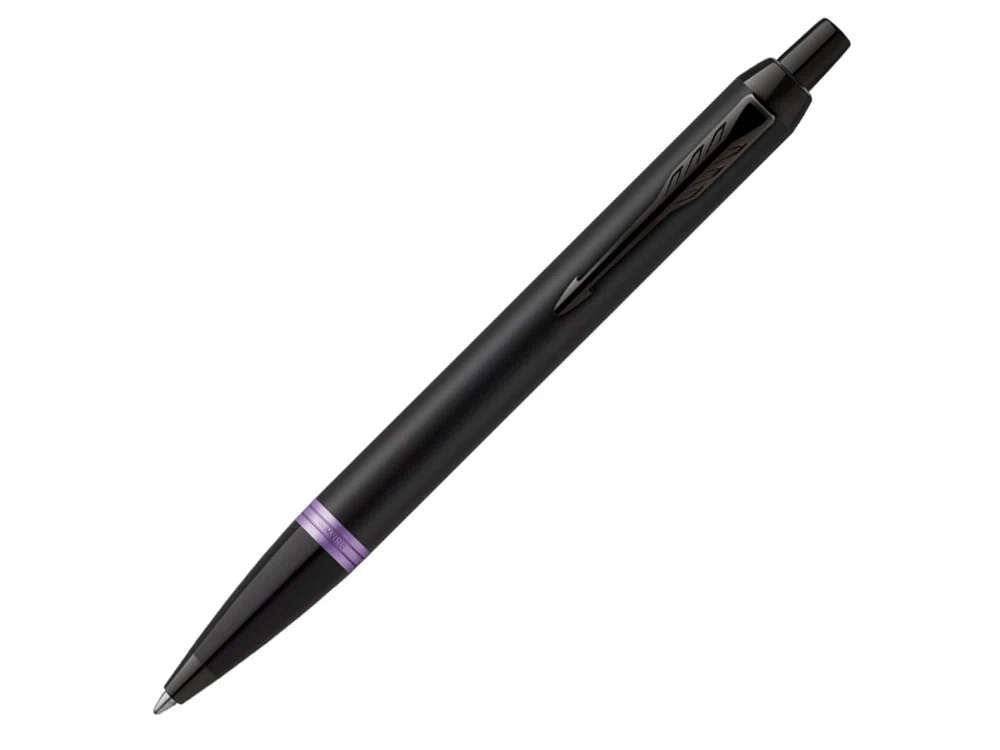 Ручка шариковая Parker IM Vibrant Rings Flame Amethyst Purple, черный, фиолетовый