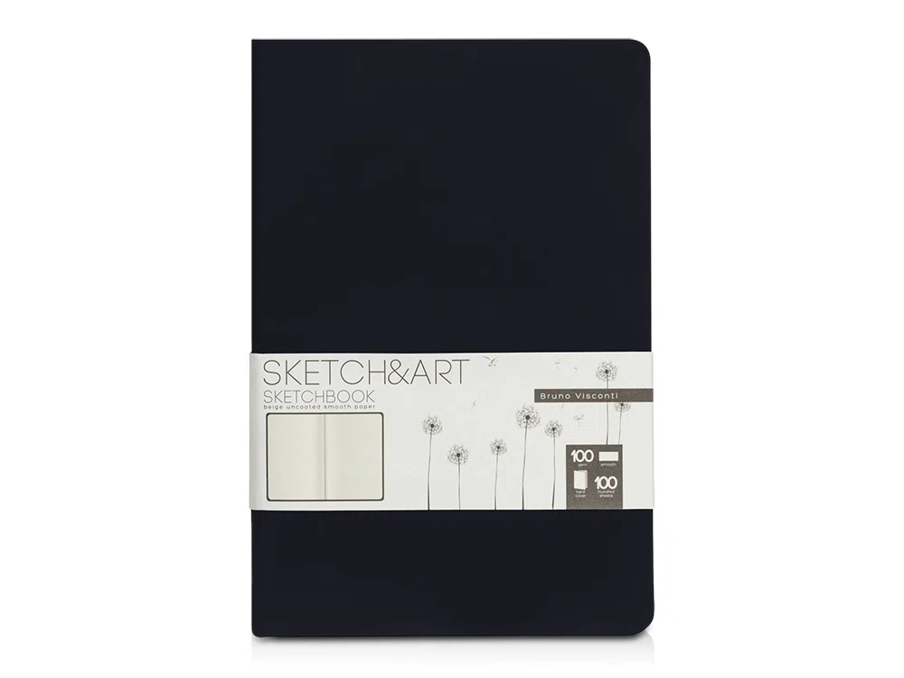 Скетчбук Sketch & Art 100 г/м2, soft-touch, черный