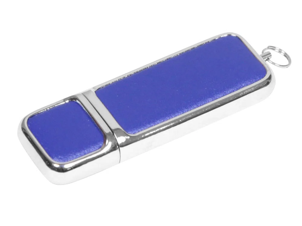 USB 2.0- флешка на 64 Гб компактной формы, синий/серебристый