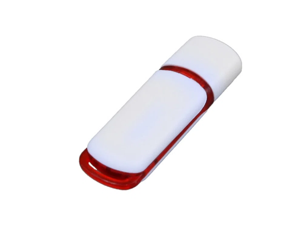USB 3.0- флешка на 128 Гб с цветными вставками, белый/оранжевый