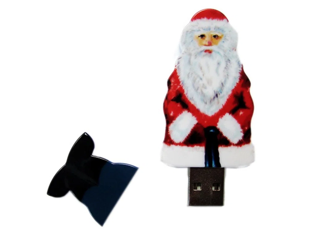 USB 2.0- флешка на 8 Гб Дед Мороз, красный, белый, черный
