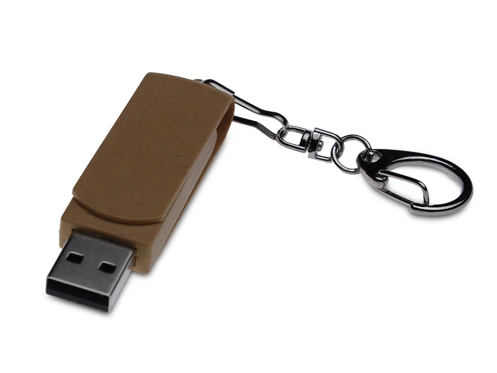 USB 2.0- флешка промо Варуна на 16 ГБ с поворотным механизмом, крапчатый белый