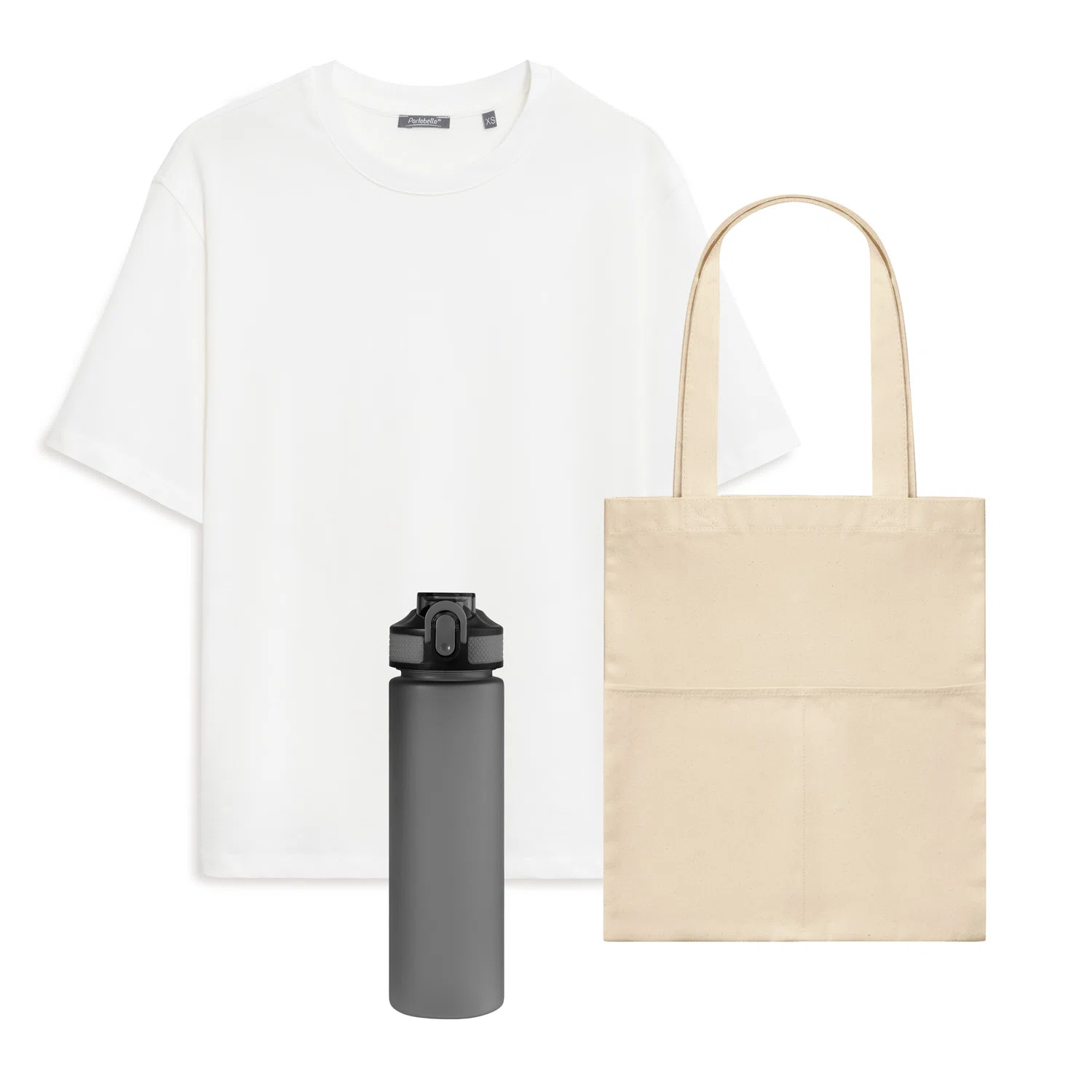 Набор с одеждой Раст (RUST) (футболка, бутылка, шоппер), белый/серый, M/L, белый/серый